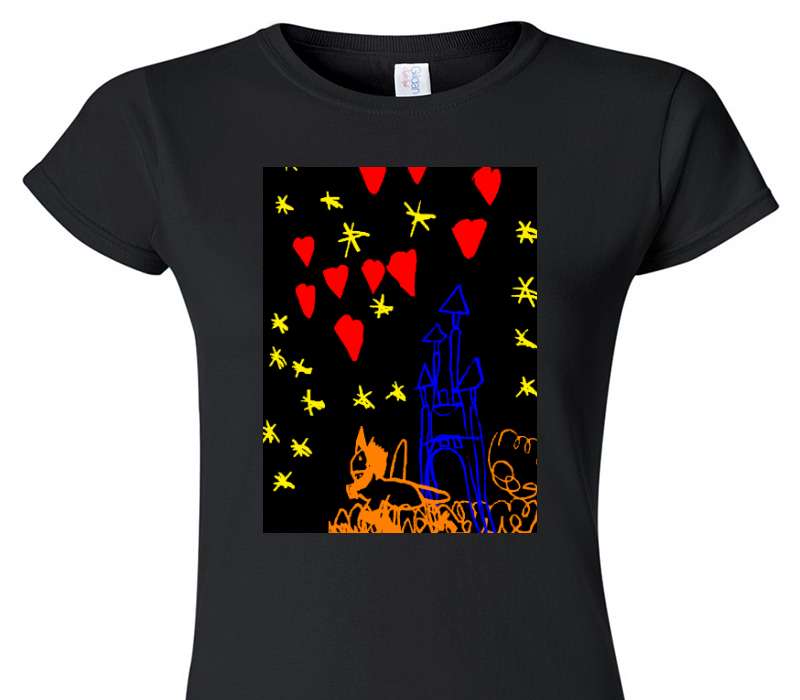 Custom Womens Soft Style 100% Cotton Black T-Shirt