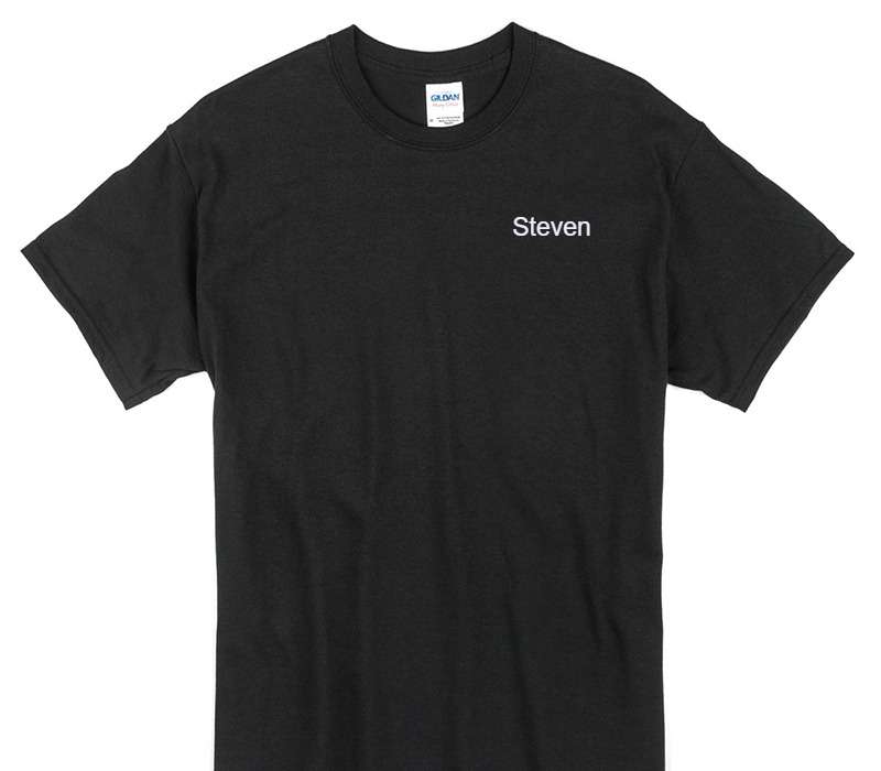 Custom Gildan 100% Cotton Black T-Shirt