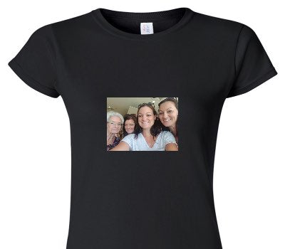 Custom Womens Soft Style 100% Cotton Black T-Shirt