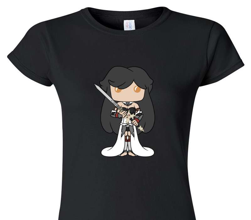Custom Womens Soft Style 100% Cotton Black T-Shirt