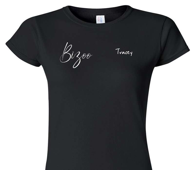 Custom Womens Soft Style 100% Cotton Black T-Shirt