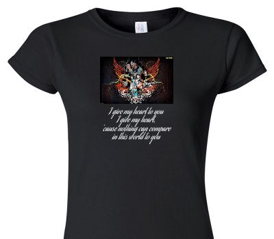 Custom Womens Soft Style 100% Cotton Black T-Shirt