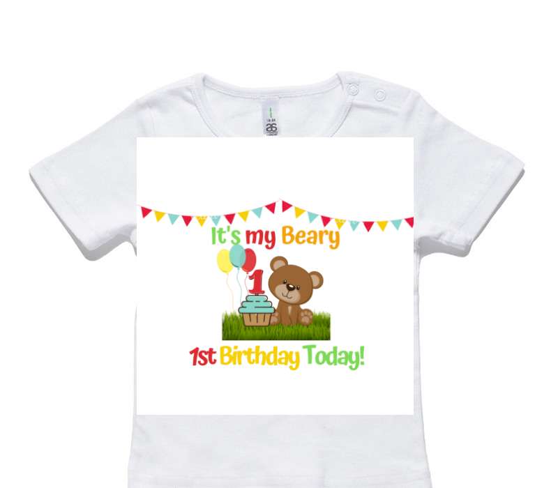 Custom AS Colour White Baby T-Shirt