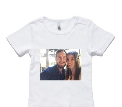Custom AS Colour White Baby T-Shirt