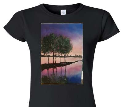 Custom Womens Soft Style 100% Cotton Black T-Shirt