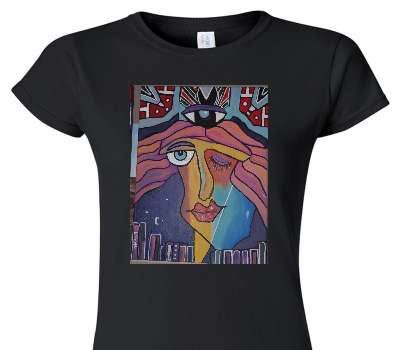 Custom Womens Soft Style 100% Cotton Black T-Shirt