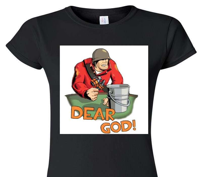 Custom Womens Soft Style 100% Cotton Black T-Shirt