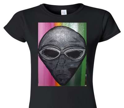Custom Womens Soft Style 100% Cotton Black T-Shirt
