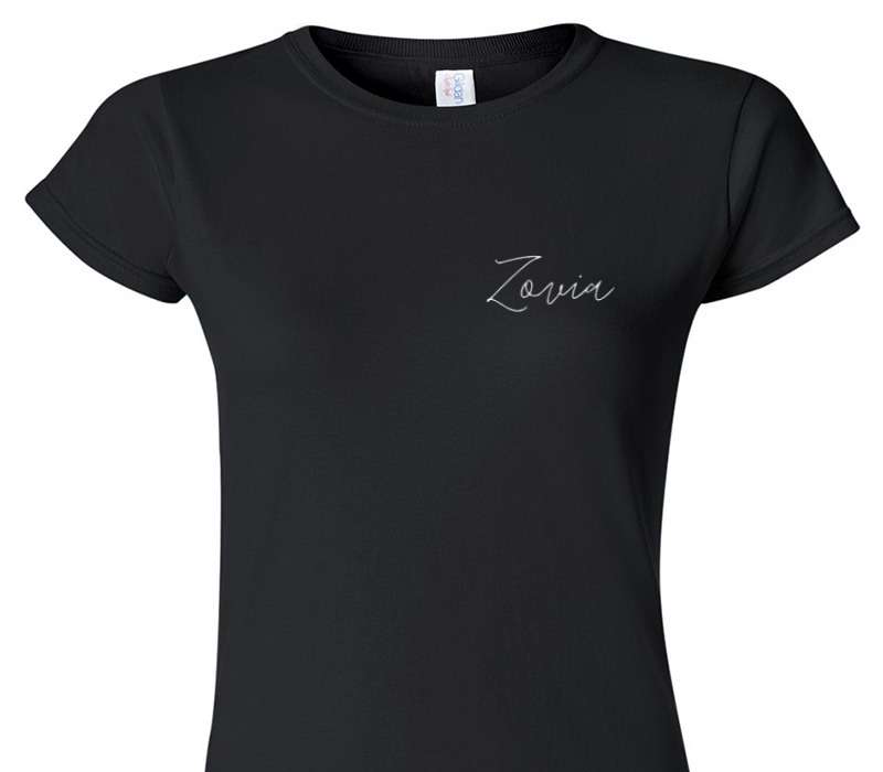 Custom Womens Soft Style 100% Cotton Black T-Shirt