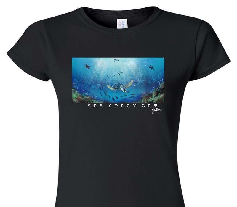 Custom Womens Soft Style 100% Cotton Black T-Shirt