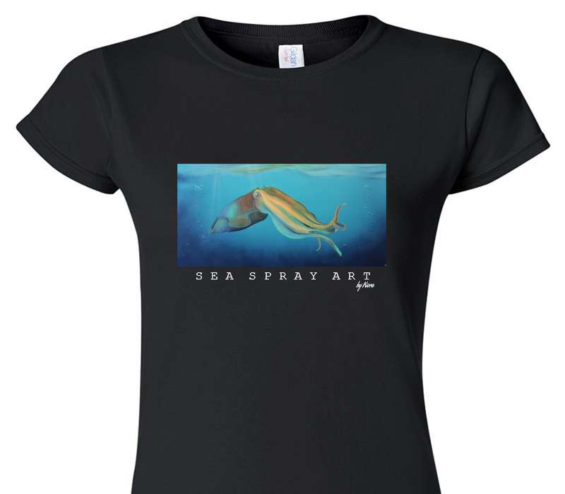 Custom Womens Soft Style 100% Cotton Black T-Shirt