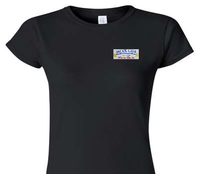 Custom Womens Soft Style 100% Cotton Black T-Shirt
