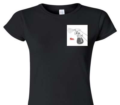 Custom Womens Soft Style 100% Cotton Black T-Shirt