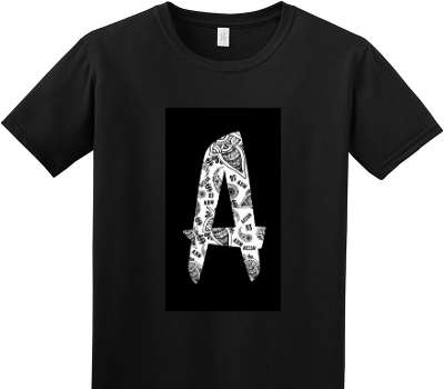 Custom Adult Soft Style 100% Cotton Black T-Shirt