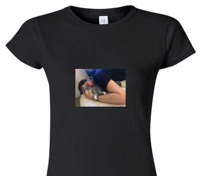 Custom Womens Soft Style 100% Cotton Black T-Shirt