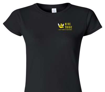 Custom Womens Soft Style 100% Cotton Black T-Shirt
