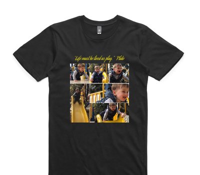 Custom AS Colour 100% Cotton Black T-Shirt