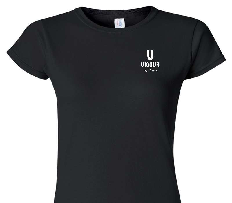 Custom Womens Soft Style 100% Cotton Black T-Shirt