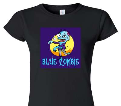 Custom Womens Soft Style 100% Cotton Black T-Shirt