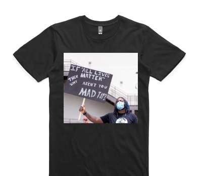 Custom AS Colour 100% Cotton Black T-Shirt