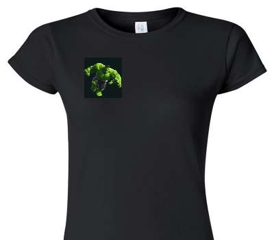 Custom Womens Soft Style 100% Cotton Black T-Shirt