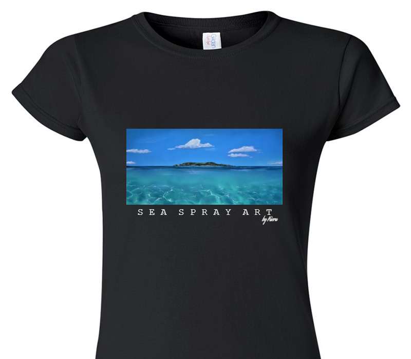 Custom Womens Soft Style 100% Cotton Black T-Shirt
