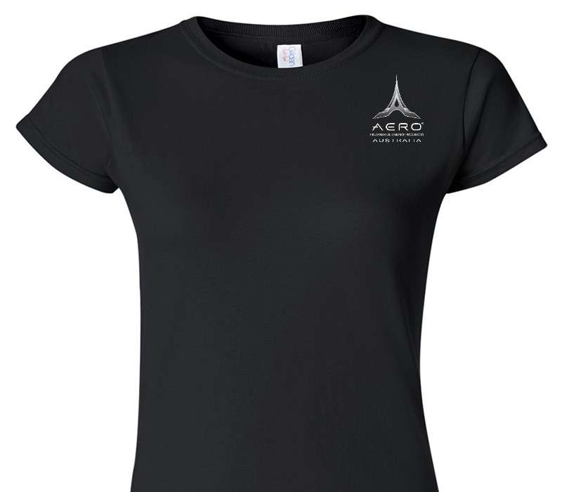 Custom Womens Soft Style 100% Cotton Black T-Shirt