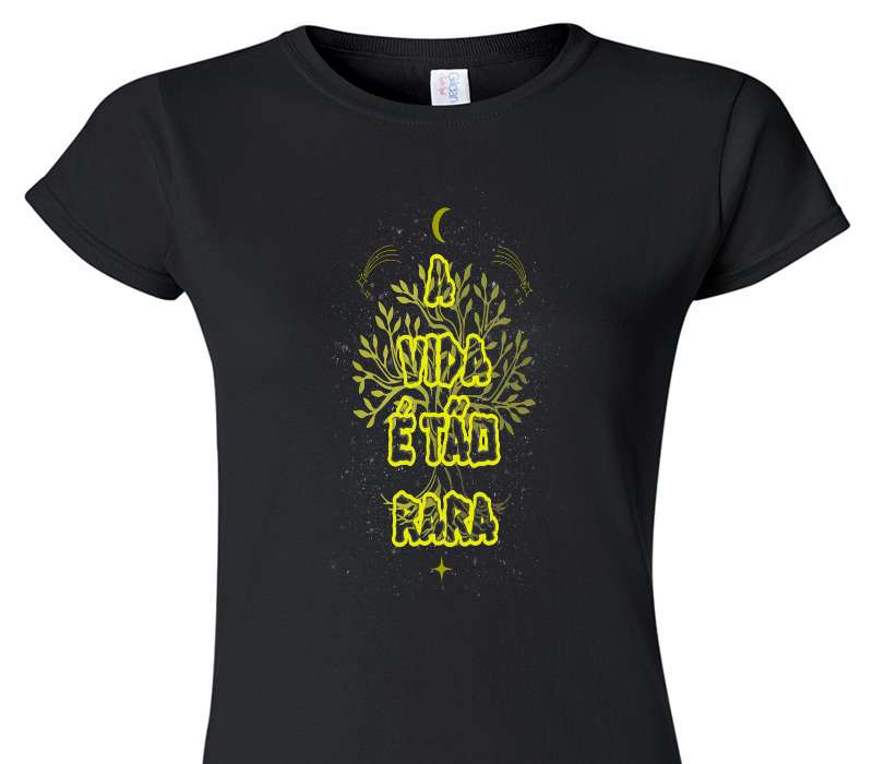 Custom Womens Soft Style 100% Cotton Black T-Shirt