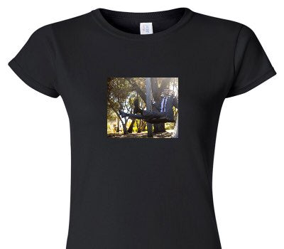 Custom Womens Soft Style 100% Cotton Black T-Shirt