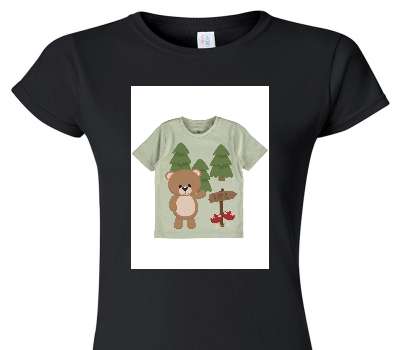 Custom Womens Soft Style 100% Cotton Black T-Shirt
