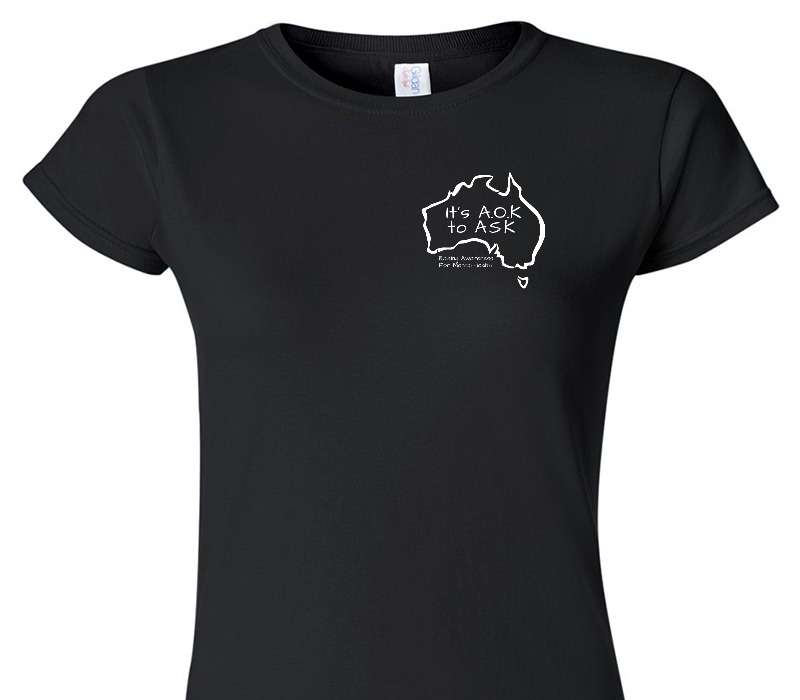Custom Womens Soft Style 100% Cotton Black T-Shirt