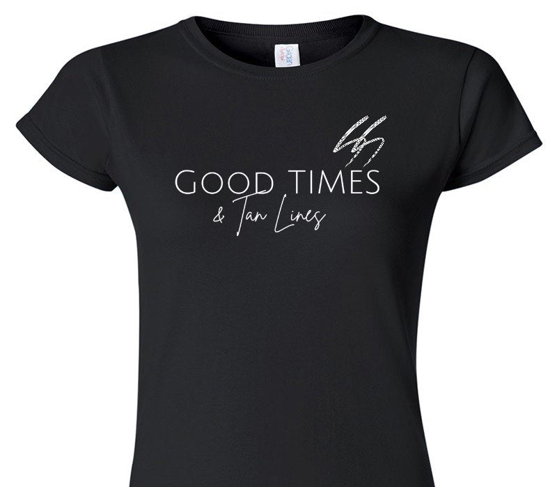 Custom Womens Soft Style 100% Cotton Black T-Shirt