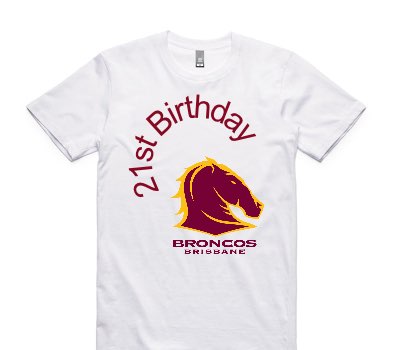 Custom AS Colour 100% Cotton White T-Shirt