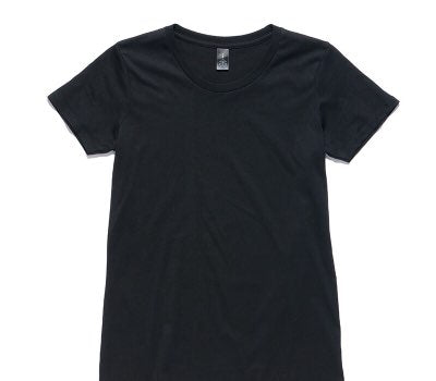 Custom Womens AS Colour 100% Cotton Black T-Shirt