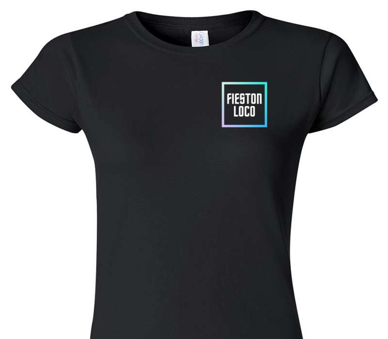 Custom Womens Soft Style 100% Cotton Black T-Shirt