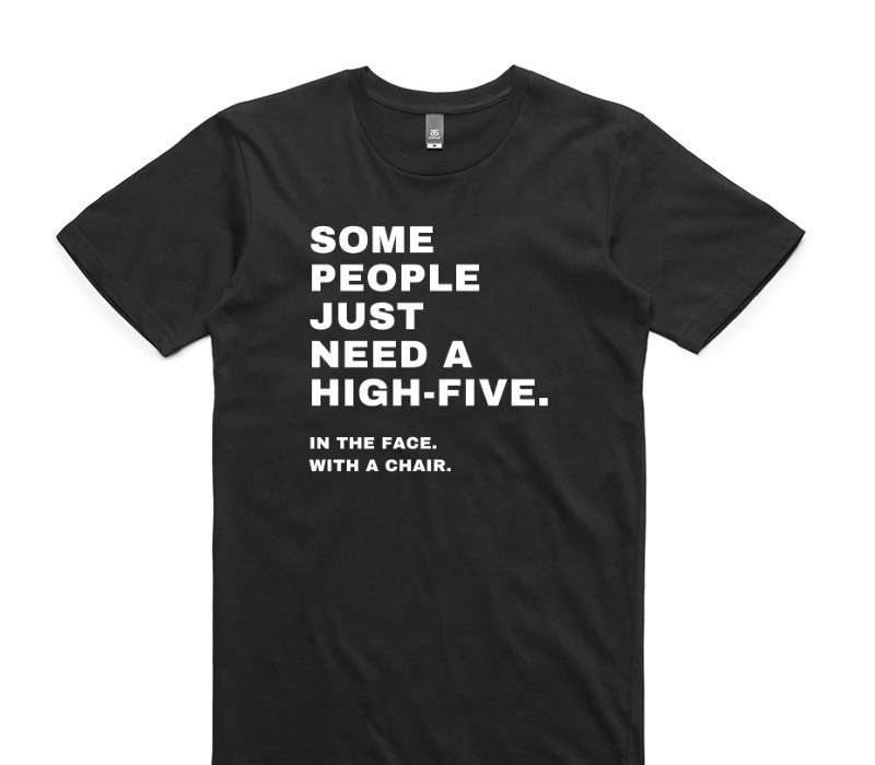 Custom AS Colour 100% Cotton Black T-Shirt