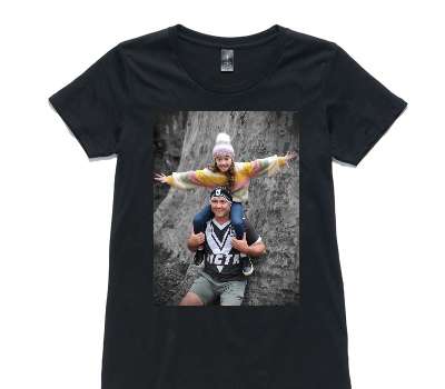 Custom Womens AS Colour 100% Cotton Black T-Shirt