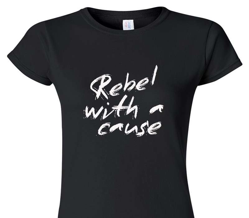 Custom Womens Soft Style 100% Cotton Black T-Shirt