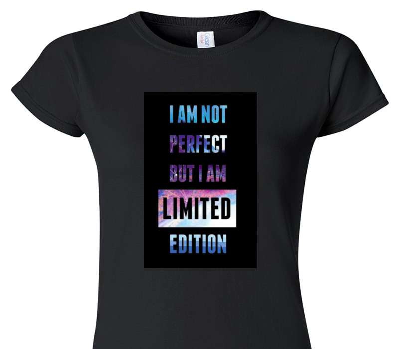 Custom Womens Soft Style 100% Cotton Black T-Shirt