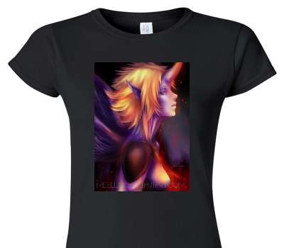 Custom Womens Soft Style 100% Cotton Black T-Shirt