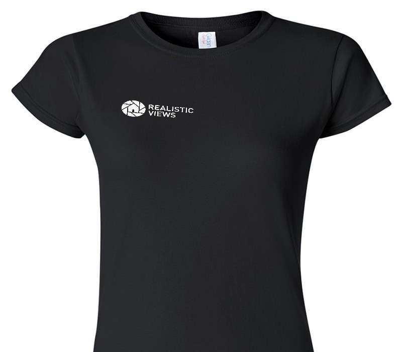 Custom Womens Soft Style 100% Cotton Black T-Shirt