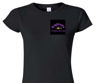 Custom Womens Soft Style 100% Cotton Black T-Shirt