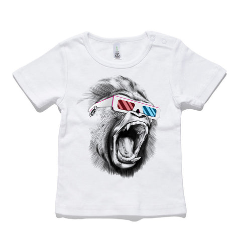 3D Gorilla 100% Cotton Baby T-Shirt