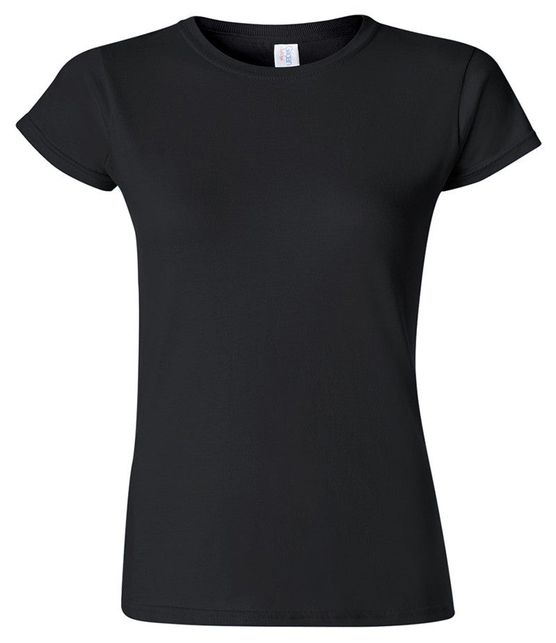 Custom Womens Soft Style 100% Cotton Black T-Shirt