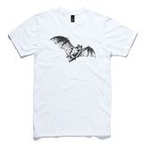 Flying Bat White 100% Cotton T-Shirt