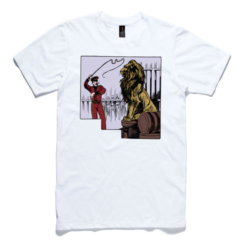 Lion Tamer White 100% Cotton T-Shirt