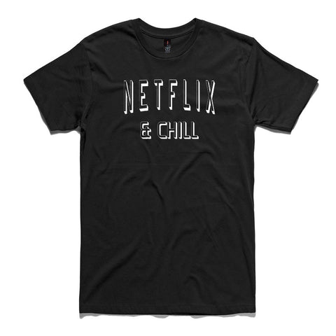 Netflix and Chill Black 100% Cotton T-Shirt