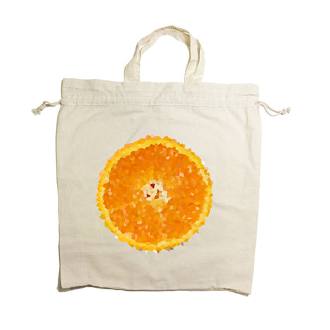 Orange Drawstring Tote Bag