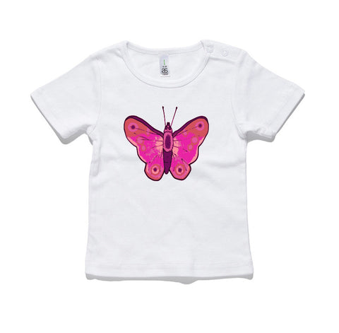 Pink Butterfly 100% Cotton Baby T-Shirt