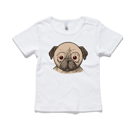 Pug Head 100% Cotton Baby T-Shirt